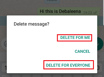 پاک نشدن پیام در واتساپ