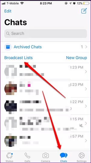 ارسال پیام گروهی در واتساپ