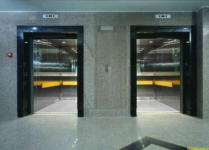 Two elevators in a building